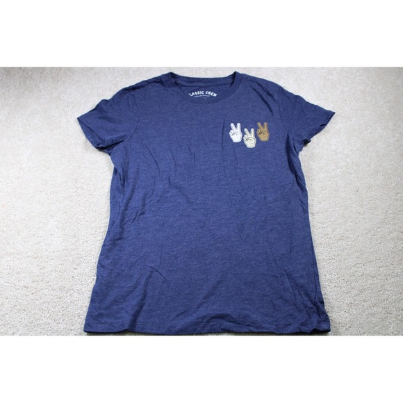 Tops - Aeropostale Shirt Womens Large Blue Peace Sign Graphic Crewneck Classic Crew Tee